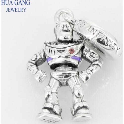 Fits Pandor Charms Bracelet Toys Story Buzz Lightyear Charm 100% 925 Sterling Silver Original Europe Beads for Jewelry Making