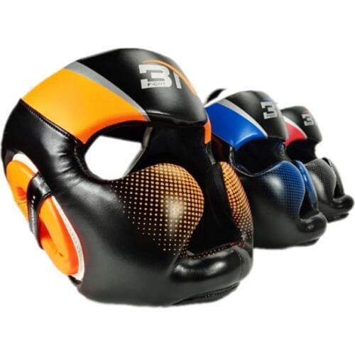 High Pu leatherAdults MMA Taekwondo Sparring Muay Thai Boxing Helmet Sanda Fight Martial Arts Wushu Headgear Training Equipment