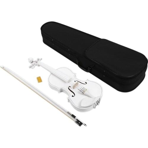 New Hot Student Violin 4/4 Full Size Violin Violin Set Child Beginner White Violin