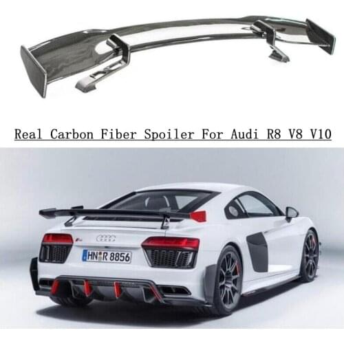 High Quality Real Carbon Fiber Wing Trunk Spoiler For Audi R8 V8 V10 Coupe 2008-2021 Sport GT Spoilers Shipping Via FedEx / UPS