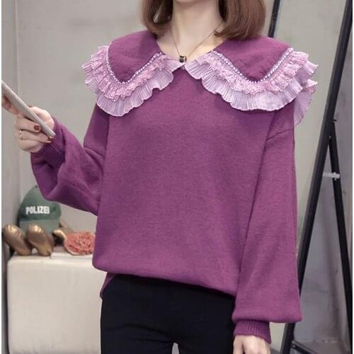 Loose knitted pullover woman blouses winter Womens sweaters clothing latest 2020 spring autumn korean vestidos female A6270