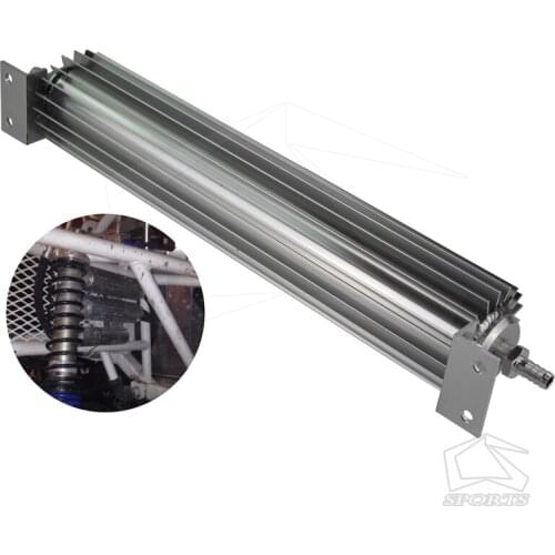 Universal 15'' Aluminum Single Pass Finned Transmission Oil Cooler W/Fittings