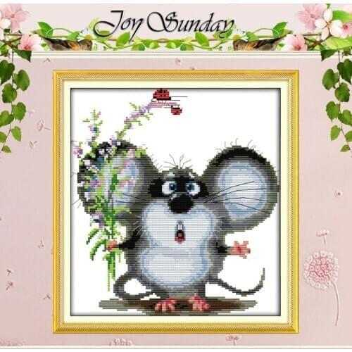 Big-eared Mouse Patterns Counted Cross Stitch 11CT 14CT Cross Stitch Sets Chinese Cross-stitch Kits Embroidery Needlework