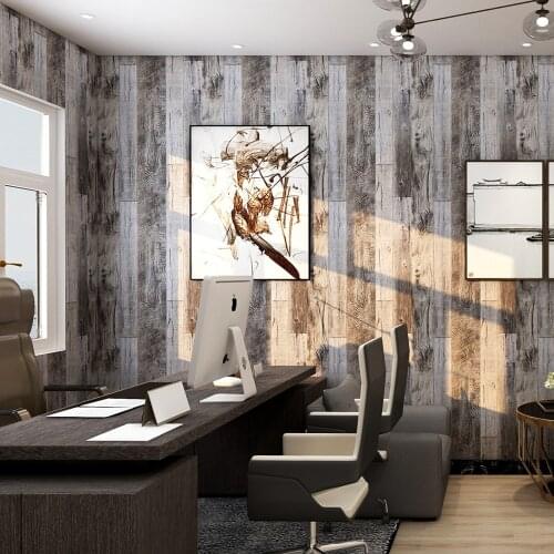 Wood Plank Vinyl Self Adhesive Wallpaper Peel and Stick Grey Contact Paper Wall Paper For Bedroom Wall Home Decorative