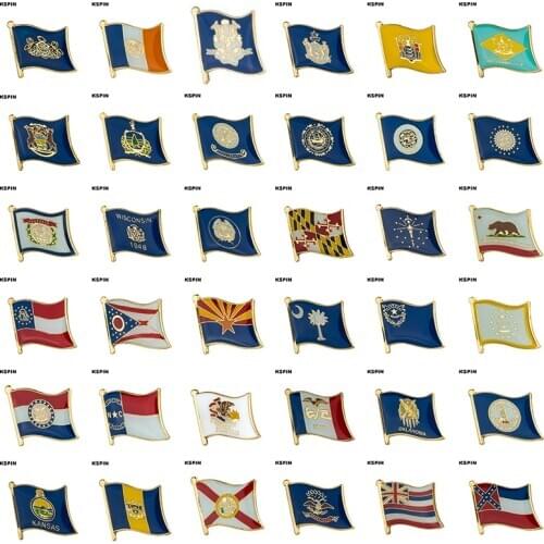 Flag Laple Pin Badge Brooch New York Connecticut Maine New Jersey Delaware Michigan Vermont Idaho New Hampshire Minnesota Dakota