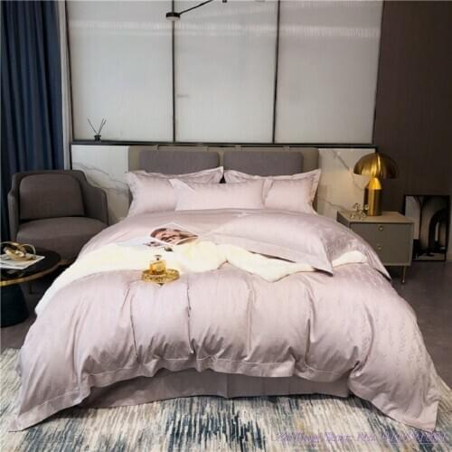 1.8m Duvet Cover Simple modern 100-count long-staple cotton jacquard pure cotton Nordic light luxury quilt cover 1.5 bedding set