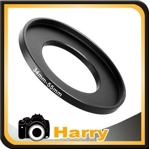 1pcs Metal Step Up Rings Lens Adapter Filter 34mm-55mm 34 to 55mm 34-55mm