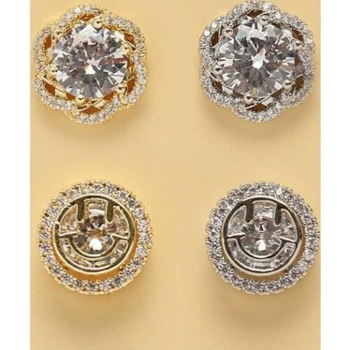 10pcs/lot 3D Smiley Flower Rose Zircon Alloy Crystal Rhinestones Nail Art Parts Decorations Nails Accessories Supplies Charms