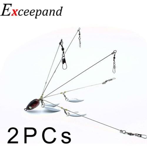 2 PCs/lot Exceepand Umbrella Fishing Lure 5 Arms 4 Blades Fishing Alabama Rig Head Bait Bass Fishing Group Lure Swimming Bait