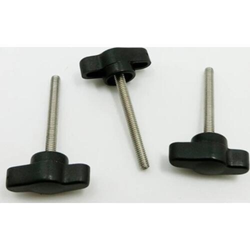 2Pcs M6 Carbon Steel One word Plastic head Hand screws T shape Fastening Knob Adjustment handle Screw bolt 12mm-55mm L