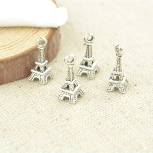 35 pcs 18*7 mm Antique Tibetan Silver Charms Bracelet Necklace Pendant New Fashion Alloy charm The Eiffel Tower E3