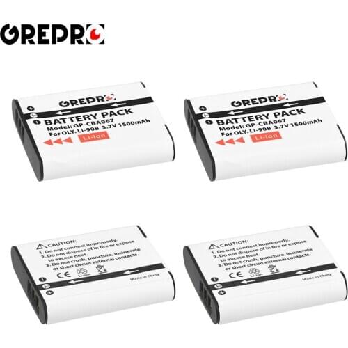 4Pcs 1500mAh Li 90B Li-90B Li-92B Li90B Battery for Olympus Tough TG-6 tg-tracker SH-1 SH-2 TG-5 IHS, SP-100 rugged TG-1 + TG-2