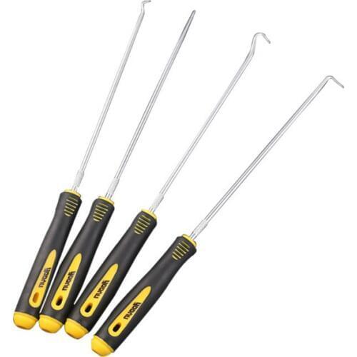 4 pcs Car Stainless Steel Oil Seal Screwdriver Craft Hobby Auto Small Parts O-Ring Seal Remover Hook disassembly Tool Kits