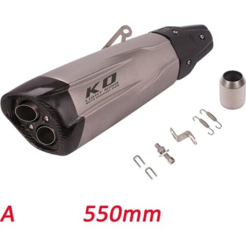 51mm Universal Motorcycle Exhaust Pipe Without Muffler 210/550/630mm Stainless Steel Exhaust System For ATV Street Bike