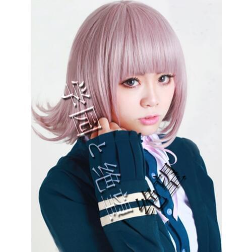 Anime DanganRonpa Cosplay Wig for Girl Women Dangan Ronpa Nanami ChiaKi Heat Resistant Hair Cosplay Costume Wig + Free Wig Cap