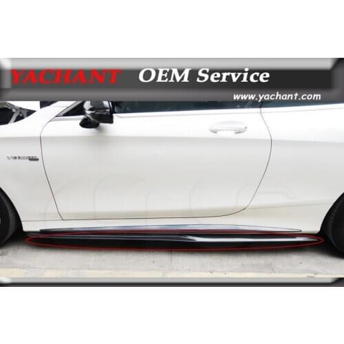 Car-Styling Carbon Fiber Body Kit Side Skirts Fit For 2015-2017 MB C217 S63 Coupe PSM Style Side Skirts Extention Underboard