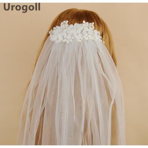 Noble Flowers Pearls Wedding Veil Elegant Bride Veil Bridal Veil With Comb Cathedral Wedding Veil Wedding Accessories Party