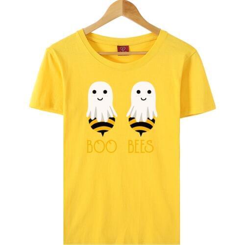 Hillbilly Short Sleeve Women Halloween T Shirt Fashion Funny Halloween Eve Tee Shirts Boo Bees Couple Tshirts for Women Clothing