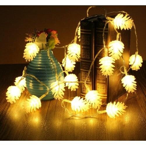 10m/6m Pinecone Led String Lights Fairy Garland Christmas Tree Decorations for Home Outdoor Patio Navidad Natal Battery Operated