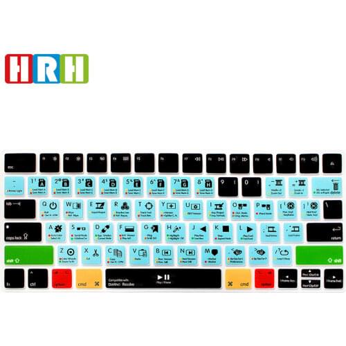 HRH DaVinci Resolve Functional Shortcuts Hotkey Silicone Keypad Covers Skins Protective Film For Apple Magic MLA22B/A US Version