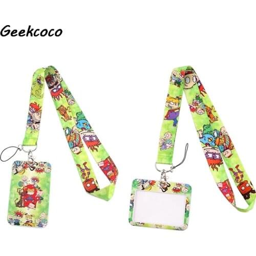 J2709 Cartoon Neck Strap Lanyard for key Card Mobile Phone USB Badge holder DIY Hang Rope With Card Holder