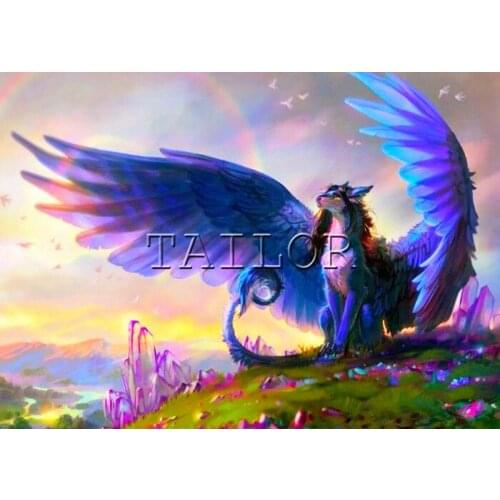 Dirll drawing embroidery cuadros full square 5d diamond painting kit 3D Tiger lion fantasy landscape crystal Cross stitch mosaic