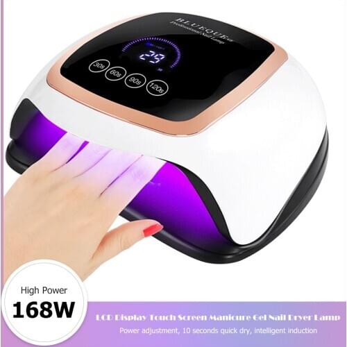 168W UV LED Nail Lamp LCD Display Touch Screen Manicure Gel Nail Dryer Lamp