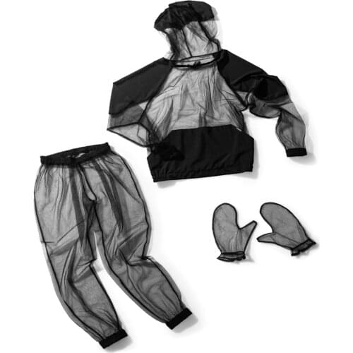 Lightweight Mesh Mosquito Jacket with Hood Outdoor Protection Bug Jacket for Hiking Camping Fishing