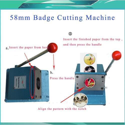 Circle Cutter Round Shape Badge Cutting Machine for 58mm Diameter Badge Botton Making