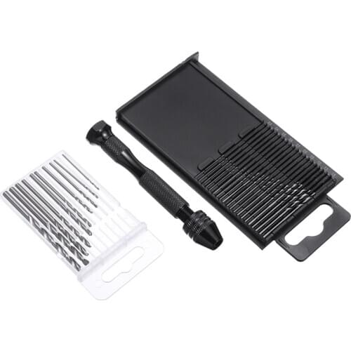30pcs Micro Twist Drill Bits 0.3-3.0mm Mini HSS Drill Bits With 1pc Tiny Hand Push Drill Tool For Electronic Model DIY Working