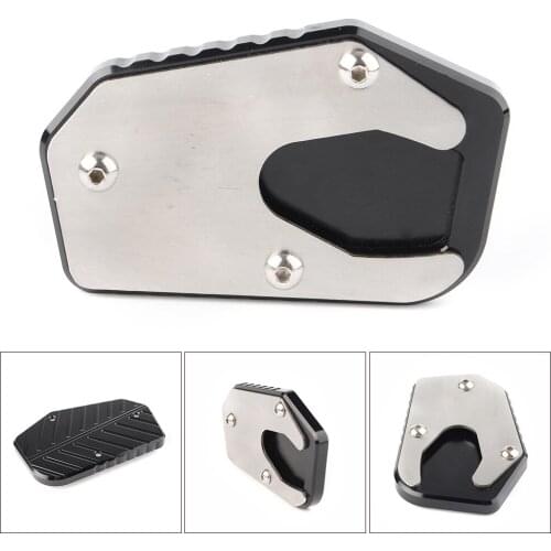 Motorcycle Aluminum Kickstand Side Stand Enlarger Pad Support Base Plate Cover For Suzuki V-Strom1000 DL1000 2014 2015 2016 2017