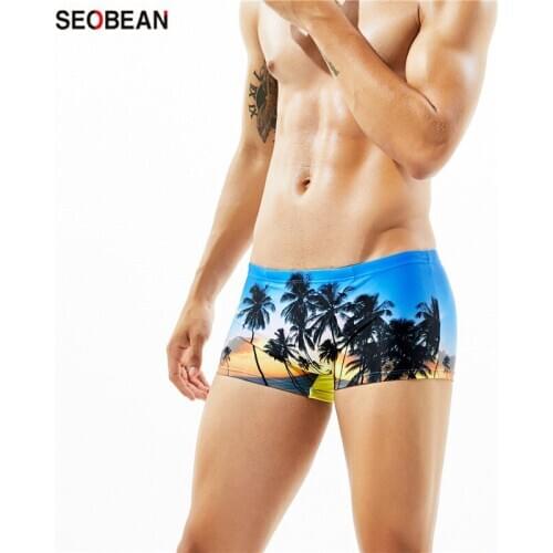 SEOBEAN Mens Swimming Boxers Sports Wear Fashion Trends Relaxed Comfortable Quick-drying Spa Swimming Trunks