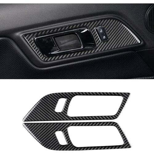 Interior Door Handle Regulator Panel Cover Trim Stickers for Ford Mustang 2015 2016 2017 2018 2019 2020