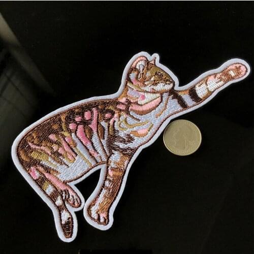 New Cute Cat Animal Embroidery Patches DIY Decoration Clothes Stickers 3D Cartoon Pets Appliques Jacket Coat Decor