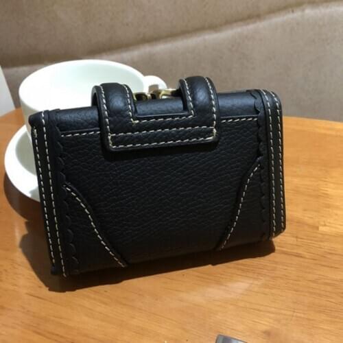 Original Female Leather Purse Diamonds Short Wallet Fashions Fold Money Bag Party Wedding Wallet Black Pink Monederos Para Mujer