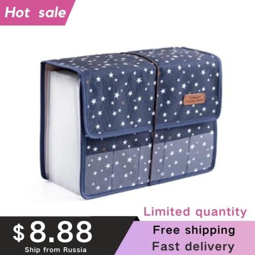 Large Capacity A4 Expanding Wallet 12 Pockets Portable Expandable File Folder Oxford Document Briefcase Organizer Bag Holder