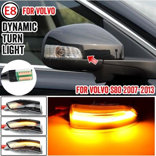 Pair For Volvo C30 C70 S40 S60 V40 V50 V70 2008- 2010 S80 LED Dynamic Turn Signal Side Mirror Sequential Blinker Indicator Light