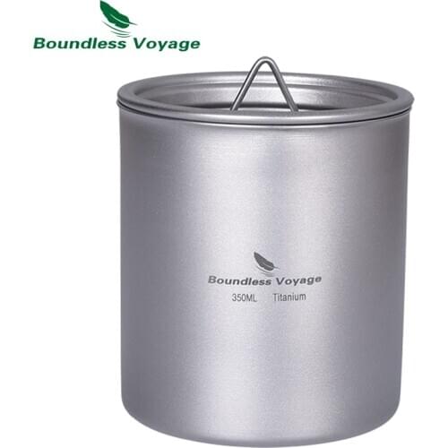 Boundless Voyage Camping Mug Titanium Cup Tourist Tableware Picnic Utensils Outdoor Kitchen Equipment Travel Cooking Set