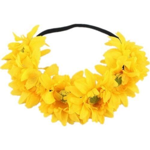 Bohemian Style Wedding Bridal Flower Hairbands Stretch Floral Headband Headwear Beach Travel Accessories Hairwear