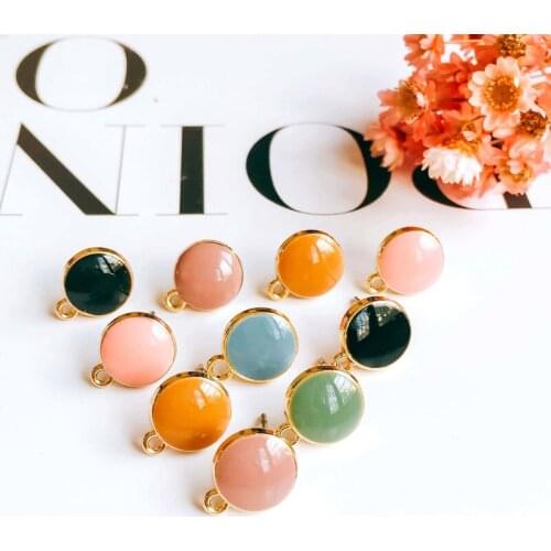 Multicolors Stud Earrings Finding Simple Eardrop Accessories Jewelry Component Diy Material Handmade 10pcs