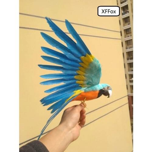Real life light blue&orange parrot model foam&feather simulation wings parrot bird gift about 30x45cm xf0239