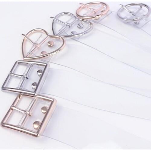 Waistband Transparent Unfading Women Adjustable Square Circle Shaped Buckle Belts for School Belt For Square Buckle Pin Buckle