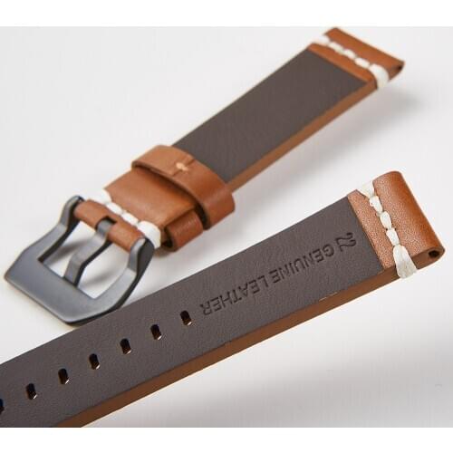 Handmade 4 Color Watch Accessories Vintage Genuine Leather 18mm 20mm 22mm 24mm Watchband Watch Strap & Watch Band