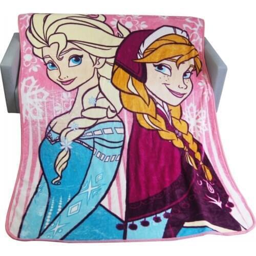 Disney Pink Frozen 2 Elsa Anna Princess Coral Fleece Thick Warm Blanket Throw Beadspread for Girls Kids Children Bedroom Decor