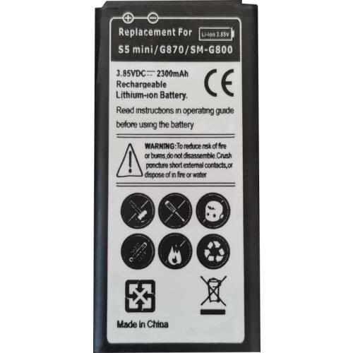 S5 mini battery for Samsung Galaxy S5 mini phone G800 G870a G870W G800F G800H G800A G800Y G800R battery EB-BG800BBE EB-BG800CBE