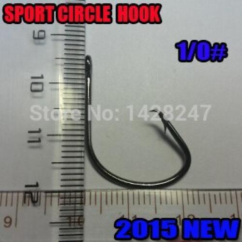 Sport Circle HOOK 1/0# 500pcs Fishing Tackle Barbed Hook free shipment high-carbon steel
