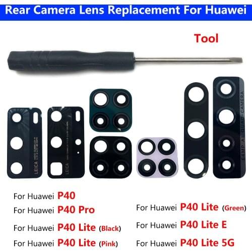 Camera Glass Lens Back Rear Camera Glass Lens with Glue Replacement Repair Spare Parts For Huawei P40 Lite P40 Pro