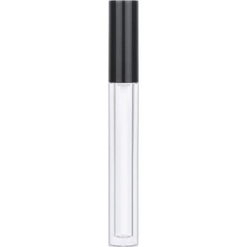 High-grade cylindrical plastic transparent 5ml lip gloss / lip oil / labial glair empty tube with black cap LX6908