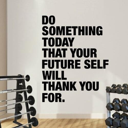 WJWY Gym Motivation Sentences Wall Sticker Creative Vinyl Gym Room Sport Wall Decal Art Murals Wallpaper Decor