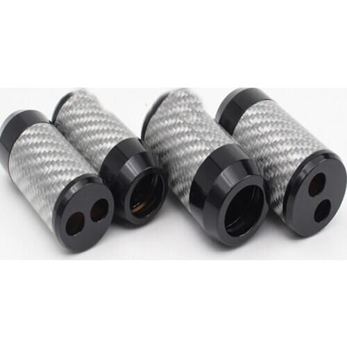 HiFi Carbon Fiber Y Splitter Speaker Audio Power Cable Wire Adapter DIY Stereo Earphone Connector Aluminum Alloy Splitter